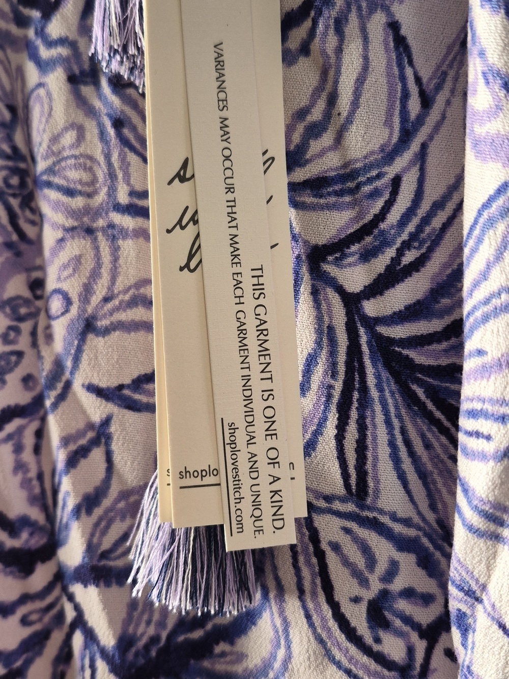 lovestitch Blue and Purple Floral Drawstring Peasant Blouse - Picture 4 of 10